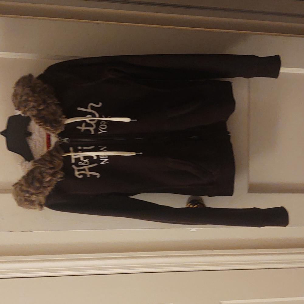 Abercrombie & Fitch Sweatshirt Zip Up Hood Chocolate Cozy Sm